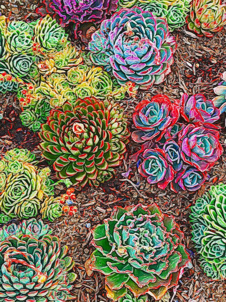 Colorful Succulents Garden